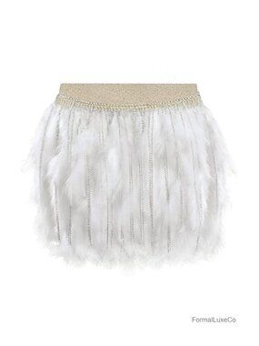 Miuco Feather Midi Skirt High Rise Polyester Blend